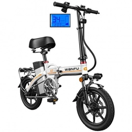 CHEER.COM Electric Bike CHEER.COM Electric Bikes 14 Inch Wheels Aluminum Alloy Frame Portable Folding Electric Bicycle Safety For Adult With Removable 48V Lithium-Ion Battery Powerful Brushless Motor, 130to200KM White