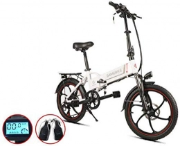CHEER.COM Electric Bike CHEER.COM Electric Bikes Bicycle For Adults 350W Foldable Speed Up To 35KM / H With 60-80KM Long-Range Battery 20 Inches Tire 180 Kg Max Load With Seat LED Light, White