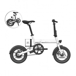 CHEER.COM Electric Bike CHEER.COM Folding Electric Bicycle Aluminum 16 Inch Electric Bike For Adults E-Bike With 36V 6AH Built-in Lithium Battery 250W Brushless Motor And Dual Disc Mechanical Brakes, White