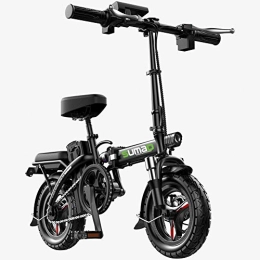 CHEER.COM Bike CHEER.COM Folding Electric Bicycles 14 Inches Wheel High-carbon Steel Frame With Removable 36V Lithium-Ion Battery Portable Lightweight Electric Bike Three Riding Modes For Adult, Black-140to300KM