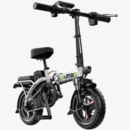 CHEER.COM Bike CHEER.COM Folding Electric Bicycles 14 Inches Wheel High-carbon Steel Frame With Removable 36V Lithium-Ion Battery Portable Lightweight Electric Bike Three Riding Modes For Adult, White-40to80KM