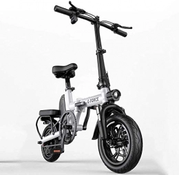 CHEER.COM Electric Bike CHEER.COM Folding Electric Bike Aluminum Alloy With Removable 48V Lithium-Ion Battery Support Mobile Phone Charging Portable 400W Hub Motor Electric Bicycle For Adult, White-100to200KM