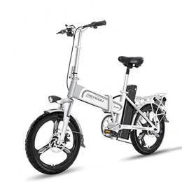 CHEER.COM Electric Bike CHEER.COM Folding Lightweight Electric Bike 16 Inch Wheels Portable Ebike With Pedal 400W Power Assist Aluminum Electric Bicycle Max Speed Up To 25 Mph, White-150to330KM
