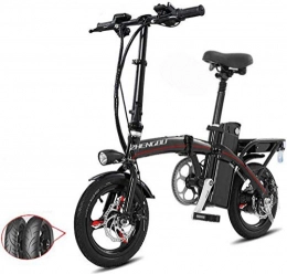 CHEER.COM Electric Bike CHEER.COM Lightweight And Aluminum Folding E-Bike With Pedals Power Assist And 48V Lithium Ion Battery Electric Bike With 14 Inch Wheels And 400W Hub Motor, 120to220KM Black