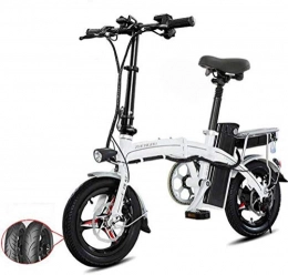 CHEER.COM Electric Bike CHEER.COM Lightweight And Aluminum Folding E-Bike With Pedals Power Assist And 48V Lithium Ion Battery Electric Bike With 14 Inch Wheels And 400W Hub Motor, 120to220KM White