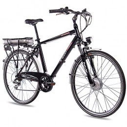 CHRISSON Electric Bike CHRISSON '28City Bike Aluminium Bike E-bike Pedelec Electric Gent With 7g Shimano Black 53cm-71.1cm (28Inches)