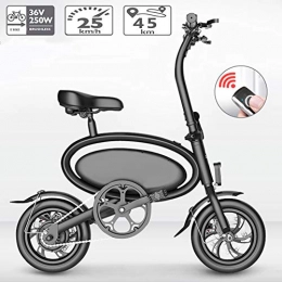 CHTOYS Bike CHTOYS Electric Bike with Remote Control, Aluminum Pro Smart Folding Portable E-Bike, 36V 350 Brushless Motor, with LCD Data Display, 25lbs, Black