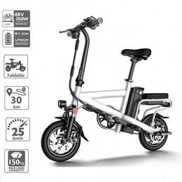 CHTOYS Electric Bike CHTOYS Folding Electric Bike 350W Lightweight E-Bike Mini Electric Bicycle Scooter Max Speed Up to 25 KM / H with 20 Mile Range, White
