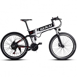 CJH Bike CJH Bicycle, Bike, Mountain Bike, Electric Bike, 48V 500W Moutain Bike 21 Speeds 26 Inches with Removable New Energy Lithium Battery-White with Rear Seat, 500W-Black