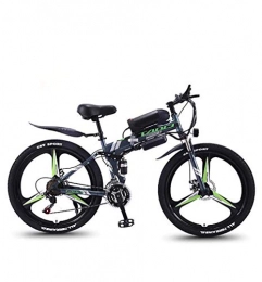CJH Electric Bike CJH Offroad, Outdoors Sport, Variable Speed, Folding Adult Electric Mountain Bike, 350W Snow Bikes, Removable 36V 10Ah Lithium-Ion Battery for, Premium Full Suspension 26 inch Electric Bicycle, Grey, 21 S