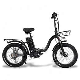 CMACEWHEEL Bike CMACEWHEEL Y20 Folding Electric Snow Bike, 750W Motor, 48V 20Ah Battery, 20 Inch Mountain Bike Fat Bike, Pedal Assist E-bike with Basket (20Ah)
