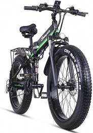 CNRRT Electric Bike CNRRT 1000w electric bicycle full-suspension folding electric motor bike fat tire 26 * 4.0 (Color : Green)