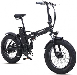 CNRRT Bike CNRRT 20 inches 500W foldable electric bicycle snow mountain bike, with the rear seat, and a lithium battery with 48V 15AH disc brake (black) (Color : -, Size : -)