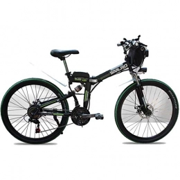 CNRRT Bike CNRRT Adult children used 48V electric mountain bikes, 26-inch foldable electric bicycles with 4.0-inch fat wheel spoke wheel all-shock shock travel outdoor bicycle (Color : Black)