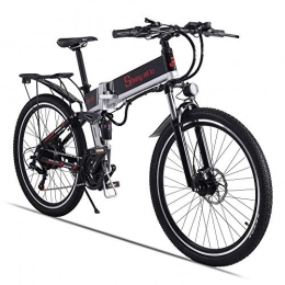 CNRRT Bike CNRRT Electric bicycle - the foldable portable electric bicycles, to the suspension before work and leisure, neutral assisted bicycle pedal, 350W / 48V (black (500W)) (Color : -, Size : -)