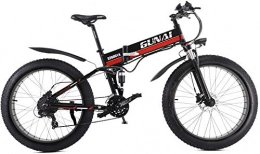 CNRRT Bike CNRRT The foldable electric bicycle 26 inches thick tread 21 snow bike lithium battery 12Ah beach cruiser speed mountain bike rear seat belt (Color : Red)