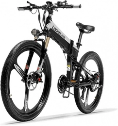 CNRRT Electric Bike CNRRT XT600 26 '' foldable electric bicycle 400W 48V 14.5Ah removable battery 21 5-speed mountain bike pedal assist lockable suspension fork (Color : Black Grey, Size : 14.5Ah)