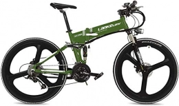 CNRRT Electric Bike CNRRT XT750 Cool 26 inch folding bicycle pedal assist electric power, integrated wheel, using 36V 12.8Ah hidden lithium battery, the speed of 25? 35km / h, Pedelec. (Color : Green, Size : Standard)