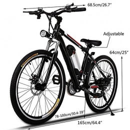 Cooshional Electric Bike Cooshional Electric Mountain Bike, 26 Inch Updated E-bike High Speed Gear Motors Bicycle with Removable Large Capacity Lithium-Ion Battery and Battery Charger (UK STOCK)