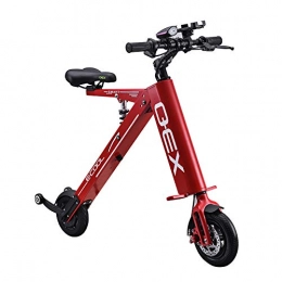 CSLOKTY Bike CSLOKTY 36V Mini Folding Electric Car Adult Lithium Battery Bicycle Double Wheel Power Portable Travel Battery Car 105 * 75 * 106 CM Red