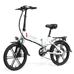 Ctrunit Bike Ctrunit 20” Wheel Electric Bike, Off-Road E-BIKE for Adults, Detachable Lithium Ion Battery, 7 Speed Snow Bike, LCD Display, Commute Trekking Bike, Unisex Electric Bicycle (White)