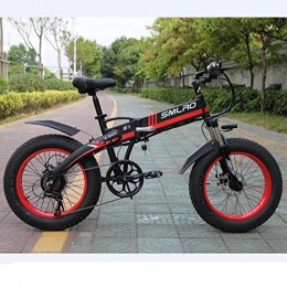 cuzona 1000W Folding Electric Bicycle 20Inch Fat Tire ebike 7 Speed with 48V 14Ah Lithium Battery Powerful Beach Electric Bike-14AH_1000W_Red