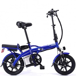 CXY-JOEL Electric Bike CXY-JOEL Adults Folding Electric Bike, 350W Motor 14 Inches Pedal Assist E-Bike Dual Disc Brakes Removable Battery with Mobile Phone Stand Urban Commuter Ebike, Red, 16A, Blue