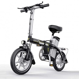 CXY-JOEL Bike CXY-JOEL Electric Bicycles 14 inch 400W Folding Electric Bicycle Sporting with Removable 48V Lithium Battery Charger and Lock Portable and Easy to Caravan for Adult, 35To70Km-Orange, Black
