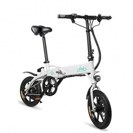 CXY-JOEL Bike CXY-JOEL Folding Electric Bicycle 250W 36V 10.4Ah Lithium Battery 14 inch Wheels Led Battery Light Silent Motor Portable Lightweight Electric Bike for Adult Black White, White, White