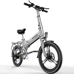 CXY-JOEL Electric Bike CXY-JOEL Folding Electric Bike 20 inch Collapsible Electric Commuter Lightweight Bicycle Ebike with 48V Removable Lithium Battery USB Charging Port for Adult, Black-40To80Km, White