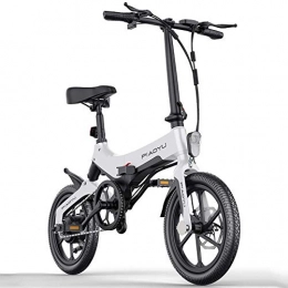 CXY-JOEL Electric Bike CXY-JOEL Folding Electric Bike Magnesium Alloy Portable Lightweight with Removable 36V Lithium-Ion Battery 400W Hub Motor Electric Bicycle Led Light for Adult, Orange, White