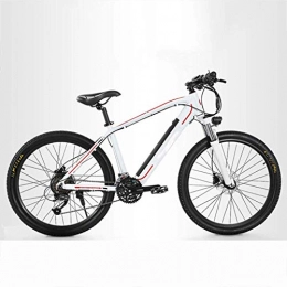 CXY-JOEL Bike CXY-JOEL Mountain Electric Bicycle, 26 inch Adult Travel Electric Bicycle 350W Brushless Motor 48V 10Ah Removable Lithium Battery Front Rear Disc Brake 27 Speed, Black, White
