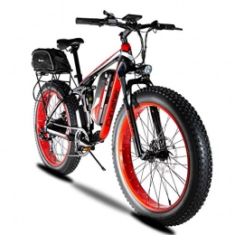 Cyex Electric Bike Cyex XF800 MTB Mans Mountain Electric Bike Bicycle 1000W 48V Brushless Motor 48V*13AH LG Battery Full Suspension 7 Gears 5 PAS 26’’X4.0 Fat Tire Hydraulic Disc Brakes LCD Smart Computer eBike (Red)