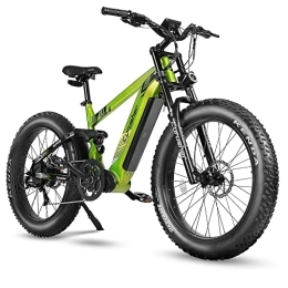 Cyrusher  Cyrusher 26" Electric Bike For Adults, Ranger Mountain bike, 250W 52V 20Ah Long Range, 6061 Aluminum frame, Dual Shock Absorber, 4" Fat Tire, (Green)