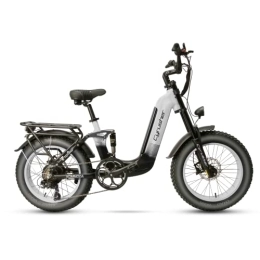 Cyrusher  Cyrusher Electric Bike for Adults, 250W Kommoda Electric Bike | 20x4'' Fat Tire Mountain Ebike with Integrated Battery Snow Beach E-Bikes Electric Bike (White)