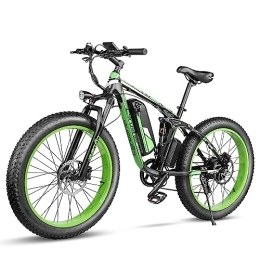 Cyrusher Electric Bike Cyrusher Electric Bike, XF800 26 Inch Fat Tire EBike, 13Ah 250W 48V City E Bike for Adults, Shimano 7-Speed Snow Beach Mountain E-Bike (Green)