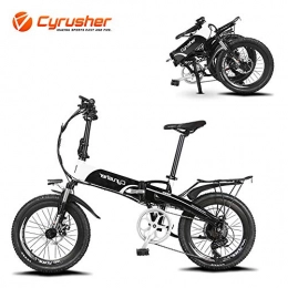 Cyrusher Electric Bike Cyrusher XF500 Ebike 250W Mountain Bike Folding Electric Mountain Bikes 20 Inch Aluminum Alloy Frame with 48V 10A Li-Battery Ebikes(White)