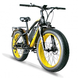 Cyrusher Electric Bike Cyrusher XF650 Electric Bike 1000W Mountain Bike 26 * 4inch Fat Tire Bikes 21 Speeds Ebikes for Adults with 13Ah Battery (Yellow)