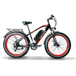 Cyrusher  Cyrusher XF650 Electric Bike 1000W Mountain Bike 26 * 4inch Fat Tire Bikes 7 Speeds Ebikes for Adults with 13Ah Battery (Red-1)