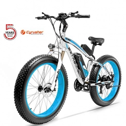 Cyrusher Electric Bike Cyrusher XF660-1000W Electric Bike 26 '' 4.0 Fat Tire Mountain Ebike 48V 13ah bike with Lithium-Ion Battery(Blue)