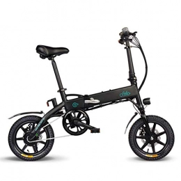 CYSHAKE Bike CYSHAKE Home 14 Inch Folding Electric Bicycle 25KM / h Light Adult Aluminum Alloy Electric Bicycle With mudguard (Color : Black)
