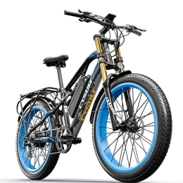 cysum Electric Bike Cysum 26 * 4.0" Fat Tire Electric Bike Full suspension Electric Bicycles, All Terrain ebike 48V*17Ah Li-Battery, Dual hydraulic disc brakes (BLUE)