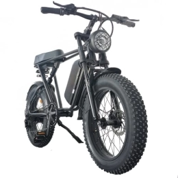 cysum Electric Bike cysum C91 Electric Mountain Bike, Fat Tire Electric Bike for Adult, Shipped from Europe, 20" Off-Road E-Bike for Men / Women, Removable Li-Battery 48V 15Ah, Electric Bicycle Maximum Range 75km (Black)