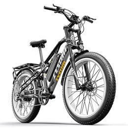 cysum Electric Bike Cysum M900 Men's Electric Bike Fat Tire 26 Inch Electric Bikes Mountain Bikes with 48V 17Ah Battery (white-pro)