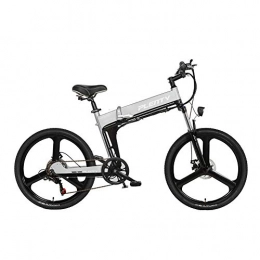 CYYC Electric Bike CYYC 24 Inch Folding Lithium Battery Electric Mountain Bike Off-Road Vehicle Moped 48V12.8Ah 614Wh-Silver