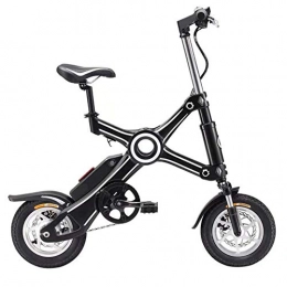 D&XQX Electric Bike D&XQX Folding Electric Bicycle, 10-Inch Aluminum Alloy Chainless Electric Bike Light And Fast Folding Ebike with Child Seat, 7.8Ah Two Seat, Black