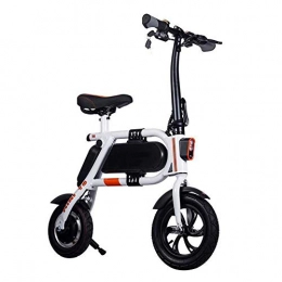 D&XQX Electric Bike D&XQX Folding Electric Bicycle, Aluminum Alloy Electric Bike Unisex Adult Youth 25Km / H 36V 8AH 250W Electric Ebike with Pedals Power Assist, White