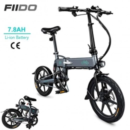 Fiido Electric Bike DAPHOME FIIDO D2 Ebike, 250W 7.8Ah Folding Electric Bicycle Foldable Electric Bike with Front LED Light for Adult (Dark Gray)