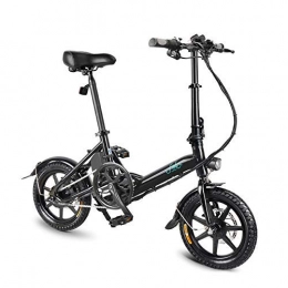 Daxiong Electric Bike Daxiong 14" Folding Bicycle Power Assist Adjustable Electric Bike, Moped E-Bike 250W Motor 36V 7.8AH, Black