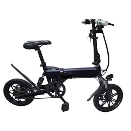 Daxiong Electric Bike Daxiong Folding Electric Bicycle with Pedal Booster 14 Inch Double Disc Brakes Adult Electric Car To Work Convenient And Easy To Carry, Black